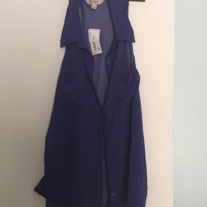 Brand new sheer tank button up